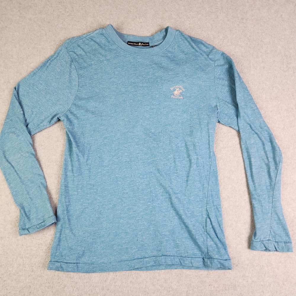 Beverly Hills Polo Club T-Shirt Mens Small Blue‎ Heather Embroidered Logo Casual